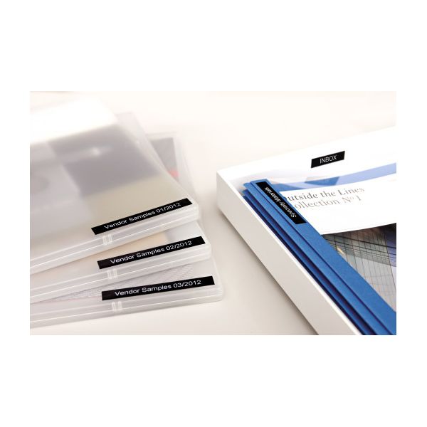 Dymo D1 Tape 12mm white on Black