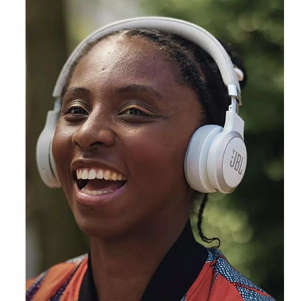 JBL LIVE 670NC, Wireless On-Ear Noise-Cancelling Headphones with Mic, White