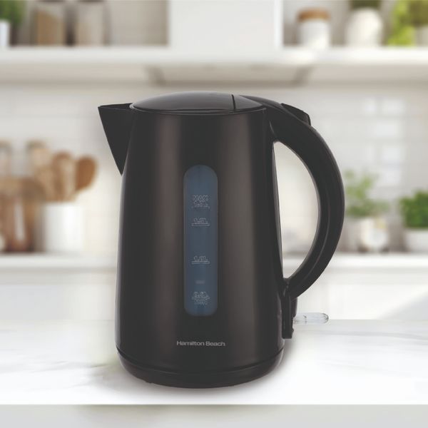 Hamilton Beach Essentials 1.7L Rapid Boil Kettles & 4 Slot Toaster - Black