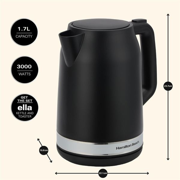 Hamilton Beach Ella Kettle Matte Black Open Box