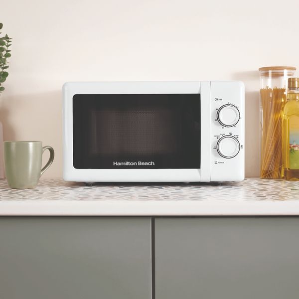 Hamilton Beach 20L Manual Microwave With Stainless Steel Cavity - White
