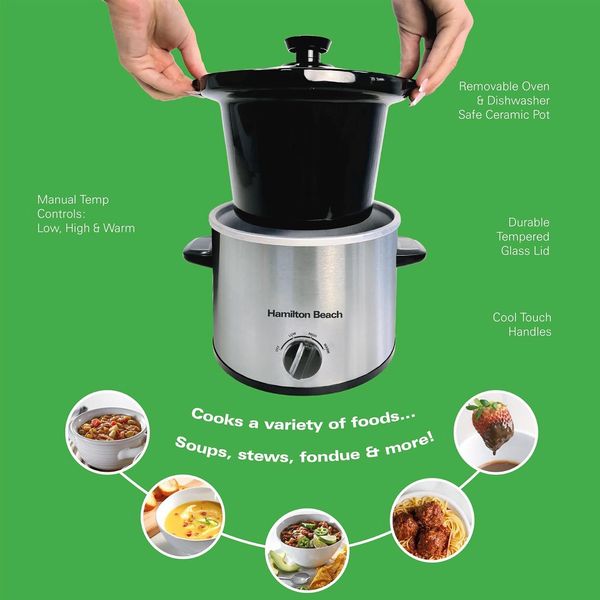 Hamilton Beach 3.5L Slow Cooker Silver Open Box