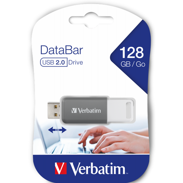 Verbatim Databar USB Drive USB 2.0 128 GB Grey