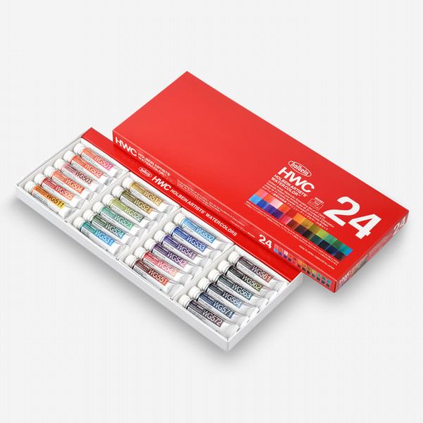 Holbein: Artists' Granulating Watercolour Paint.  5ml. Set of 24