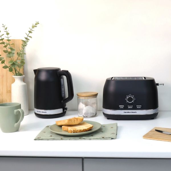 Hamilton Beach Ella Kitchen Bundle Black - Kettle,  2 Slice Toaster & Microwave