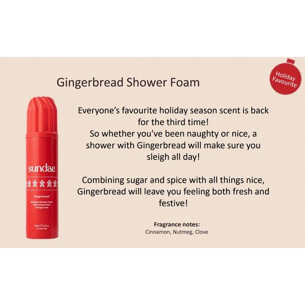 Sundae Christmas Whipped Shower Foam Gingerbread
