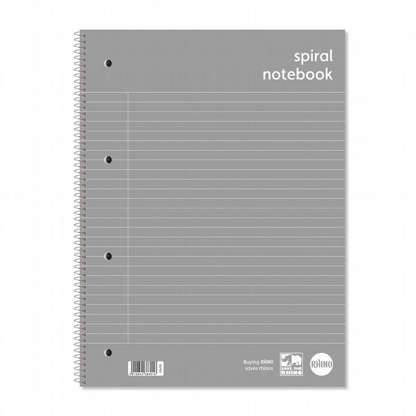 RHINO Everyday A4+ Spiral Notebook 140 Pages / 70 Leaf 8mm Lined with Margin