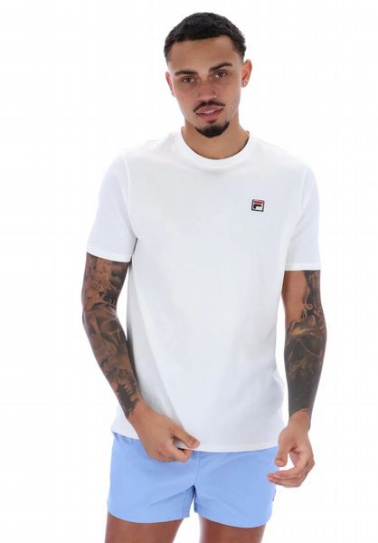 FILA MENS  SUNNY 2 ESSENTIAL TEE WITH NARROW COLLAR RIB-WHT