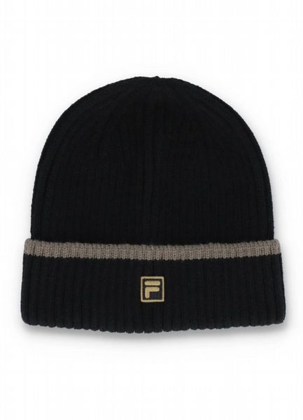 FILA ELLISON RIBBED TURNUP BEANIE-BLACK-OS