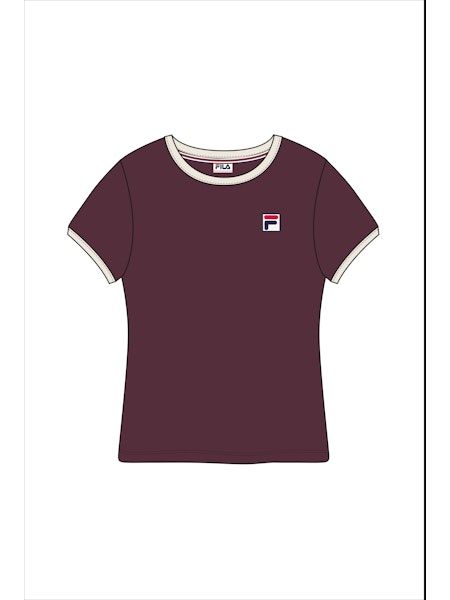 FILA AZZURA WOMENS BABY RINGER TEE-FIG/GARD