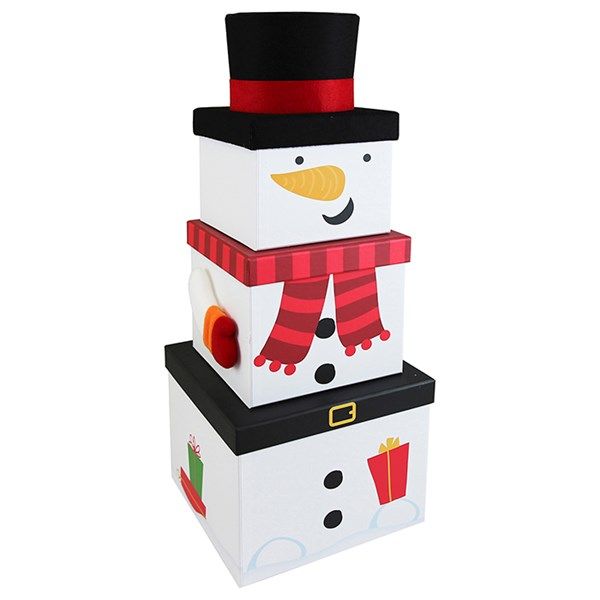 XLarge Plush Stacker Snowman Box 3 Piece