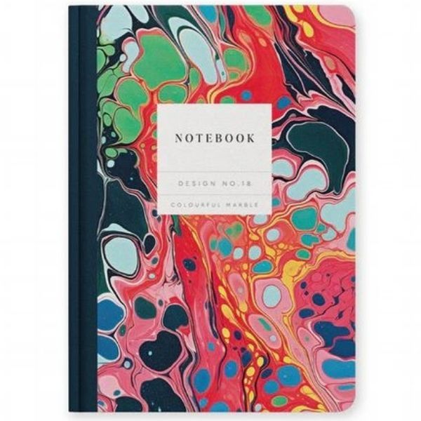 Ohh Deer Design No.18 Colourful Marble Hardback Notebook