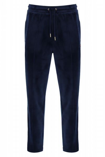 Fila - Falken Pant - Velour Track Pant With Pin Tuck- Fila Navy XS