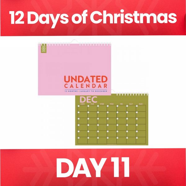 A4 Undated Monthly Calendar | Colourburst | Start any month