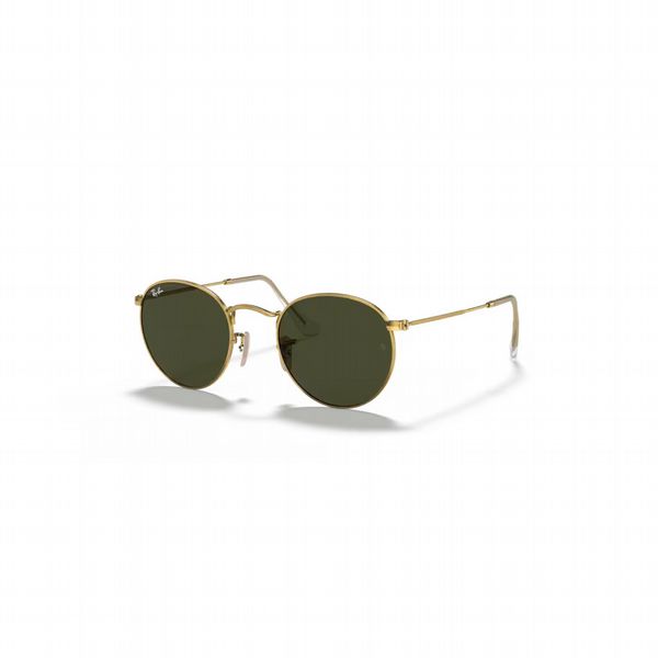 Rayban Round Metal Arista Gold with Green Lens