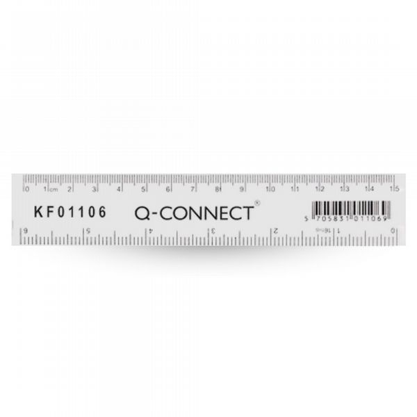 Q-Connect Ruler 15cm Clear