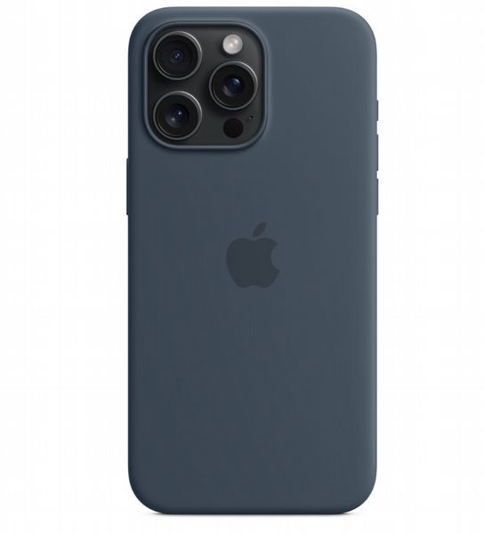 Apple Case iPhone 15 Pro Silicone with MagSafe - Storm Blue