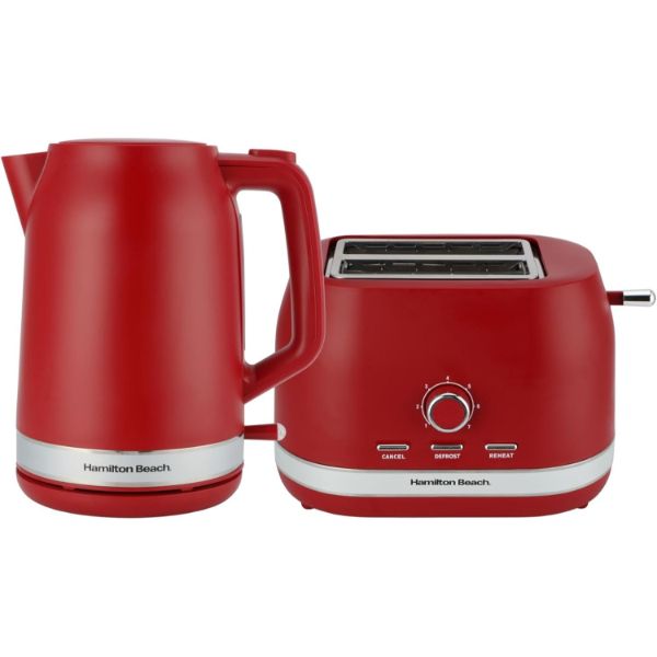 Hamilton Beach Ella Kettle & Toaster Bundle Red