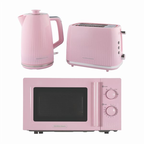 Hamilton Beach Miami Kettle, Toaster & Miami Microwave Set - Pink