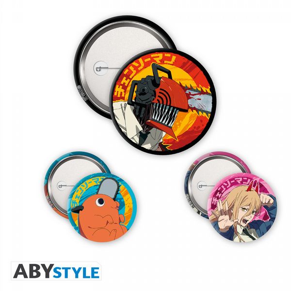 Chainsaw Man Denji, Devil, Pochita 3 Badge Pack