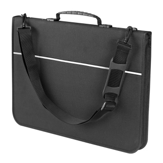 Mapac: Quartz Portfolio: A3 padded nylon: strong rings: shoulder strap