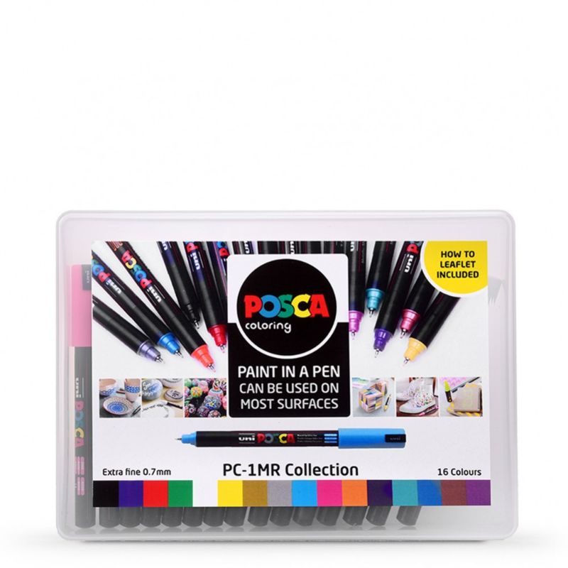 Uni: Posca Marker: PC-1MR: Ultra-Fine Pin Tip: 0.7mm: Collection Set of 16